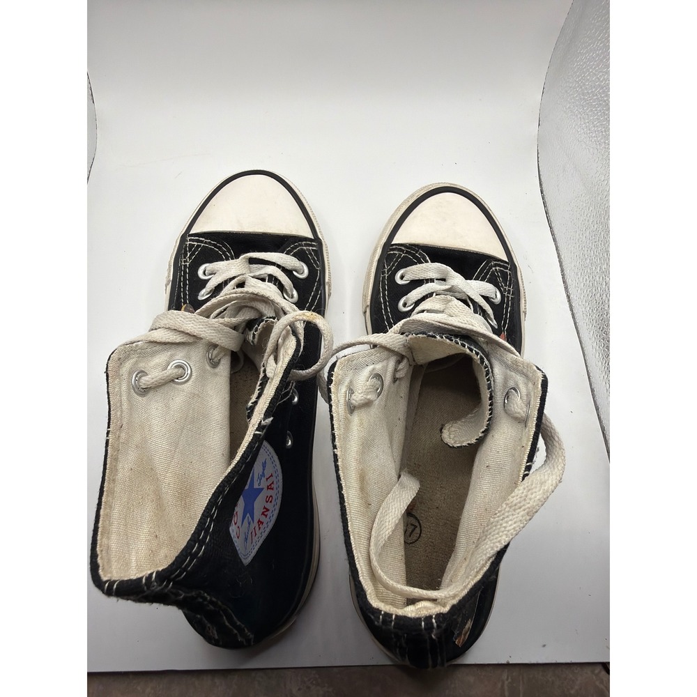 Kansai Black Canvas High Top Anime Graphic Sneakers Size 37 Lace Up Shoes